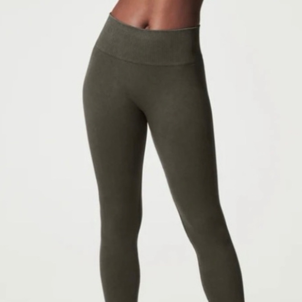 Olive Green High-Rise Seamless Leggings
